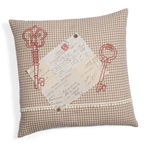 [CN312479] Housse de coussin clé en coton lavable