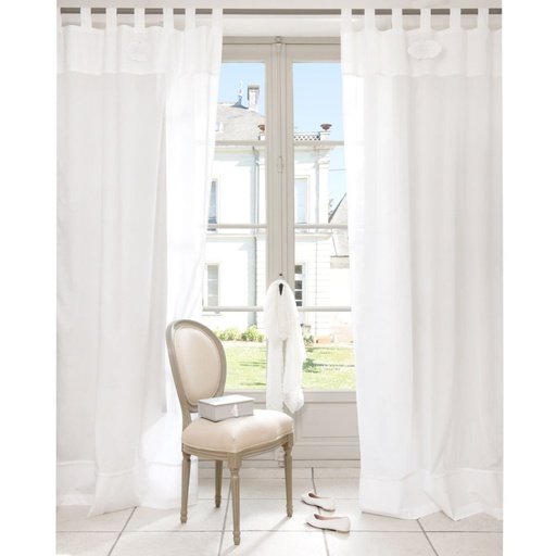 [CN014613] Rideau à passants en coton blanc