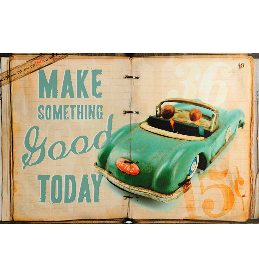 [CN412069] Toile Toy us encadrée en caisse naturelle