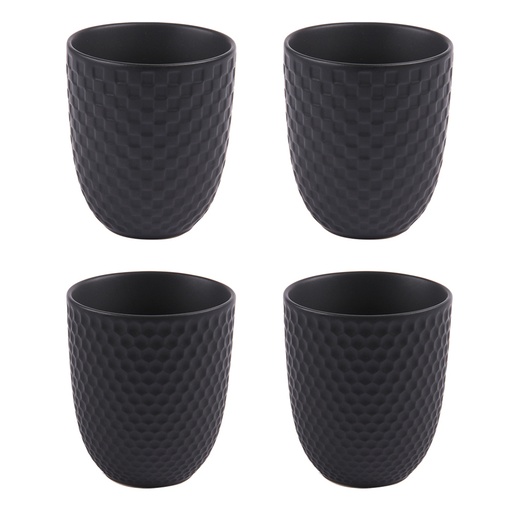 [BAD237555] SNOW - Coffret 4 gobelets en porcelaine noir mat 20cl
