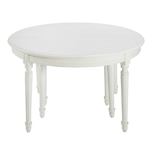 [CN216633] Table à manger Louis ronde extensible 4 /14 personnes en bouleau blanc