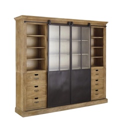 [CN518848] GERMAIN - Bibliothèque 2 portes en manguier massif