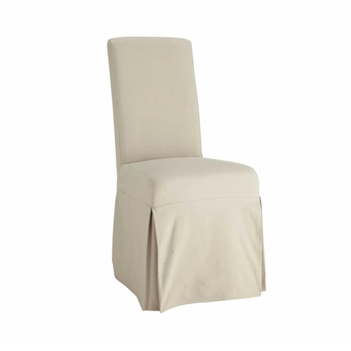 [CN614740] Housse longue de chaise Margaux en coton mastic