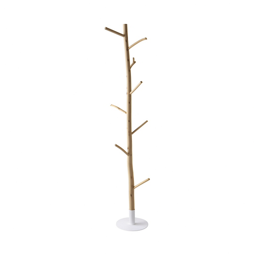 [CN515545] Porte-manteau Rivage tronc d'arbre en eucalyptus et métal blanc