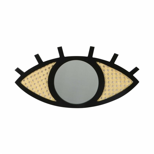 [ZON520560] Miroir style œil rotin noir