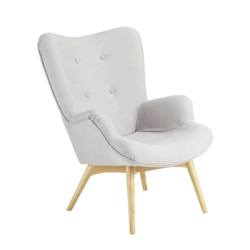 [CN013882] Fauteuil Iceberg style scandinave gris clair