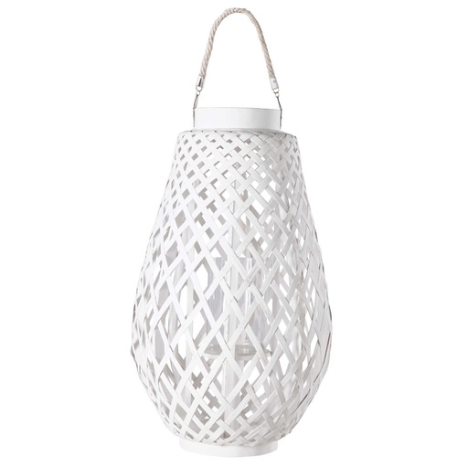 [CN116493] Lanterne Zanzibar en tressage blanc