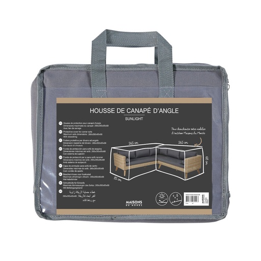 [CN919824] SUNLITGHT - Housse de protection pour canapé d'angle en toile gris clair