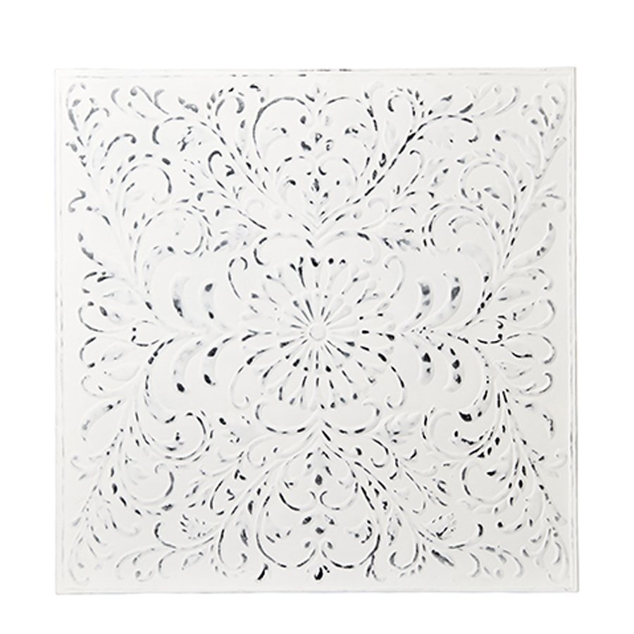 [AFF08202602] Décoration Murale Malcom M Blanc