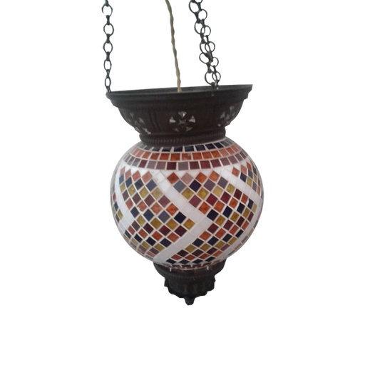 [TH0008] Lampe en suspension colorée en verre multicolores