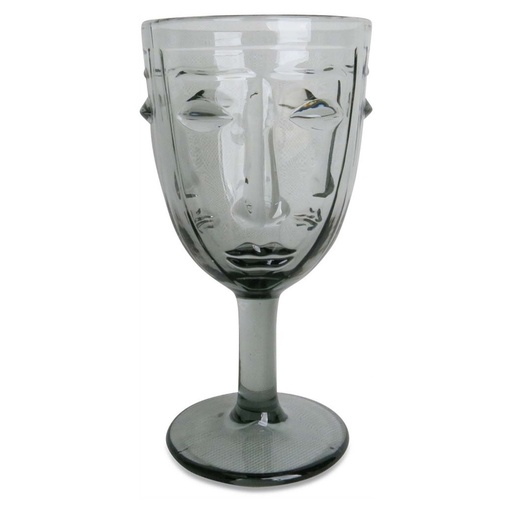 [OPJ013202] Coupe en verre à pied gris Visage